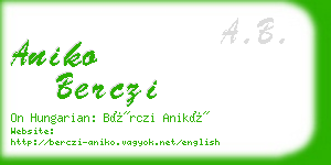 aniko berczi business card